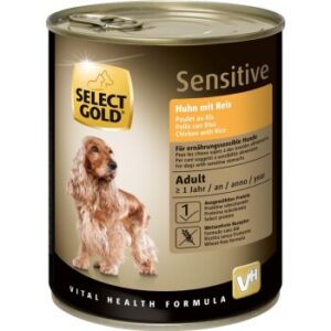 Hundefutter SELECT GOLD Sensitive Adult Huhn mit Reis 6×800 g