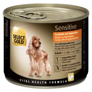 Hundefutter SELECT GOLD Sensitive Adult 6x200g Truthahn