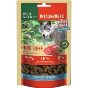 Hundefutter REAL NATURE WILDERNESS Meat Snack Training 150g Pure Beef (Rind mit Himbeeren und Spinat)