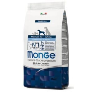 Hundefutter Monge Daily Line Puppy&Junior Medium Huhn 3 kg