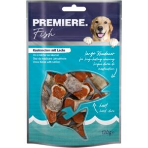 Hundefutter PREMIERE Kauknochen mit Lachs 12 Stück, 120 g