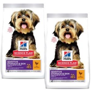 Hundefutter Hill’s Science Sensitive & Skin für kleine Hunde 2×1.5 kg