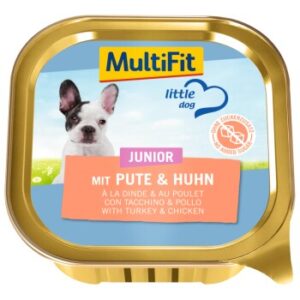 Hundefutter MultiFit Junior Little Dog: Hochwertiges Hundefutter für kleine Hunde – 11x150g Packung