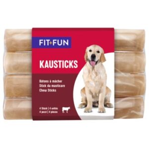 Hundefutter FIT+FUN Kausticks ca. 12,5cm 4×4 Stück, 4x130g