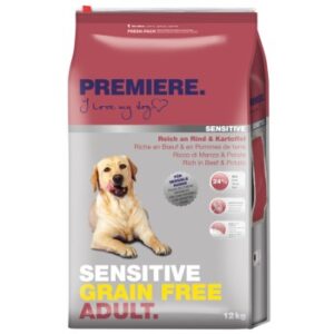 Hundefutter PREMIERE Sensitive Grain Free Adult Rind 12 kg