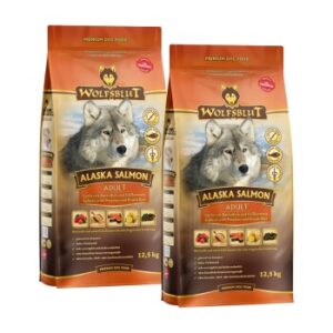 Hundefutter WOLFSBLUT Adult Alaska, mit Lachs und Kartoffel 2×12.5 kg