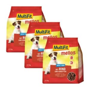 Hundefutter MultiFit mellos Adult Mini 3×1 kg