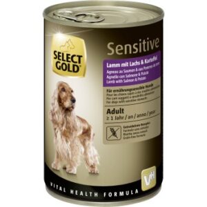 Hundefutter SELECT GOLD Sensitive Adult Lamm mit Lachs & Kartoffel 12×400 g