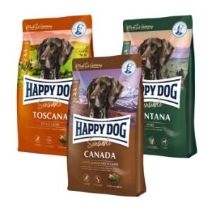 Hundefutter HAPPY DOG Sensible Probierpaket L?nderreise 3x1kg Mixpaket 2