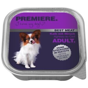 Hundefutter PREMIERE Best Meat Adult Kalb mit Hirsch 16×100 g