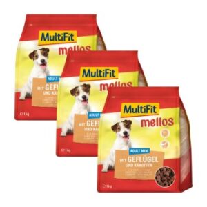 Hundefutter MultiFit mellos Adult Mini 3×1 kg