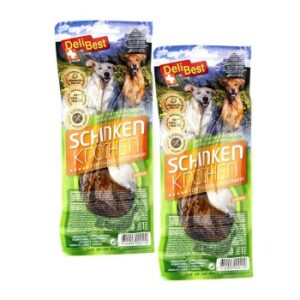 Hundefutter DeliBest Parma grande Bundle Schinkenknochen vom Jungschwein 2x280g