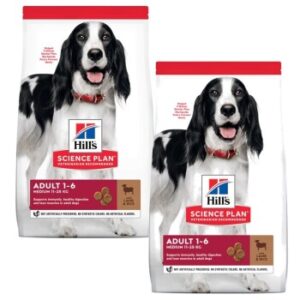 Hundefutter Hill’s Science Plan Medium Adult 1-6 Lamm & Reis 2×14 kg