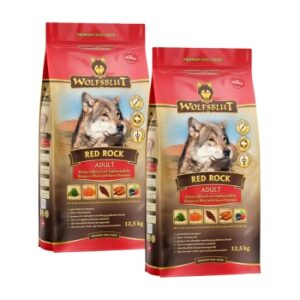 Hundefutter WOLFSBLUT Adult Red Rock, Kängurufleisch mit Kürbis 2×12.5 kg