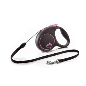 Leinen Flexi Black Design Seil pink S, 5 m, 12 kg