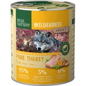 Hundefutter REAL NATURE WILDERNESS Nassfutter für Hunde Adult Pure Turkey 12×800 g