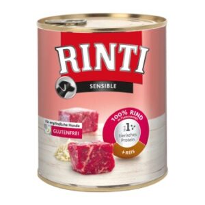 Hundefutter RINTI Sensible Rind & Reis 12×800 g