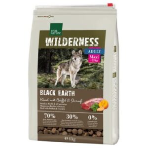 Hundefutter REAL NATURE WILDERNESS Maxi Adult Black Earth Rind mit Strauß & Büffel 4 kg