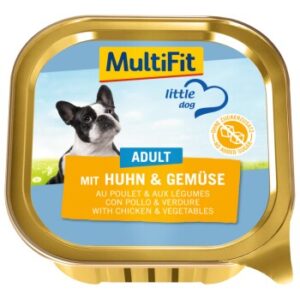 Hundefutter MultiFit Adult Little Dog 11x150g mit Huhn & Gemüse