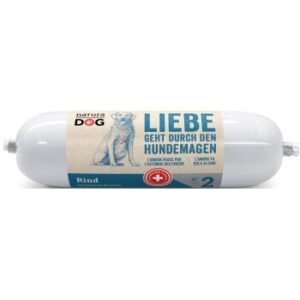 Hundefutter NaturaDog Rind und Gemüse Wurst 4×850 g – Hochwertige Tiernahrung für gesunde Hunde