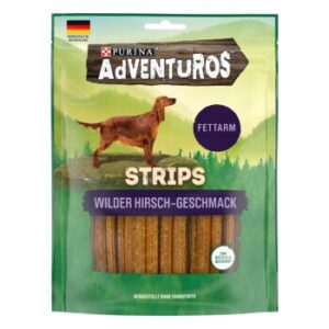 Hundefutter Adventuros Strips fettarm Hirsch 6x90g