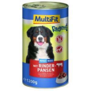 Hundefutter MultiFit Ragout 6x1200g Rinderpansen