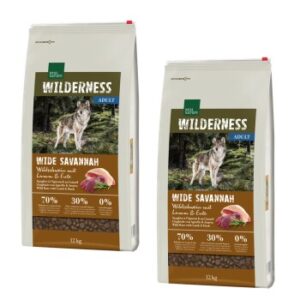 Hundefutter REAL NATURE WILDERNESS Wide Savannah Wildschwein mit Lamm & Ente 2×12 kg