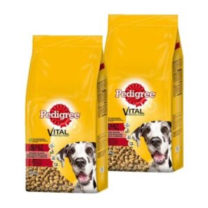 Hundefutter Pedigree Adult Maxi mit Rind und Reis 2×15 kg