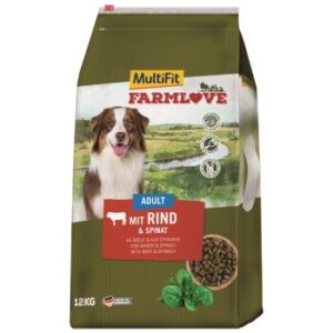 Hundefutter MultiFit Farmlove Adult Rind & Spinat 12kg