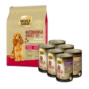 Hundefutter SELECT GOLD Sensitiv Medium Adult Mischfütterungs-Set 7tlg.