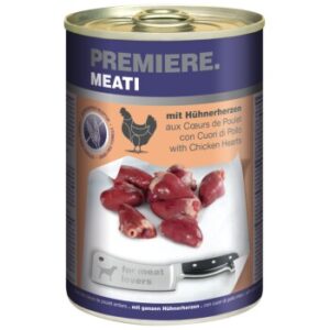 Hundefutter PREMIERE Meati Hühnerherzen 12×400 g