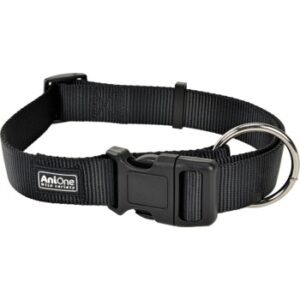 Halsbänder & Geschirre AniOne Halsband Classic Nylon schwarz XL