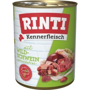 Hundefutter RINTI Kennerfleisch Wildschwein 12×800 g