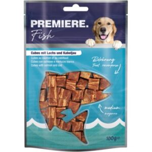 Hundefutter PREMIERE Fish Cubes mit Lachs & Kabeljau 100g