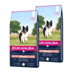 Hundefutter EUKANUBA Senior Small & Medium Breed Lamm & Reis 2×12 kg