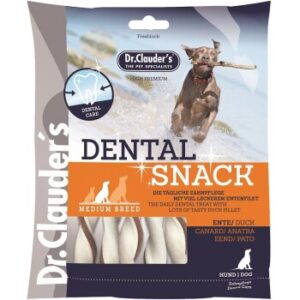 Hundefutter Dr. Clauder’s Dental Snack Ente – Medium Breed – 5x 170g