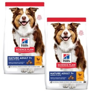 Hundefutter Hill’s Science Plan Mature Adult 7+ Senior Huhn 2×14 kg