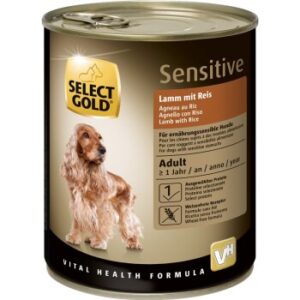 Hundefutter SELECT GOLD Sensitive Adult Lamm mit Reis 12×800 g