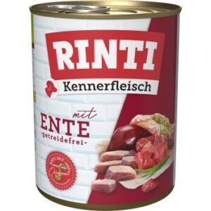 Hundefutter RINTI Kennerfleisch Ente 12×800 g