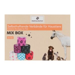 Hundebedarf Paws & Patch selbsthaftende Verbände Mix-Box 6er-Set