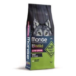 Hundefutter Monge Adult BWild Low Grain Wildschwein 12 kg