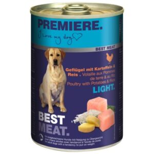 Hundefutter PREMIERE Best Meat Light Geflügel & Reis 24×400 g