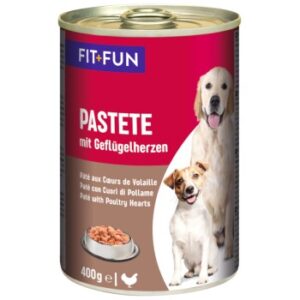 Hundefutter FIT+FUN Pastete 6x400g Geflügelherzen