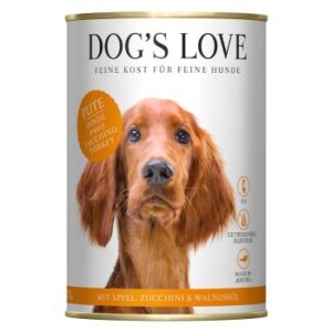 Hundefutter DOG’S LOVE Junior Pute mit Zucchini 6×400 g