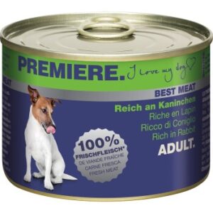 Hundefutter PREMIERE Best Meat Adult Kaninchen 12×185 g