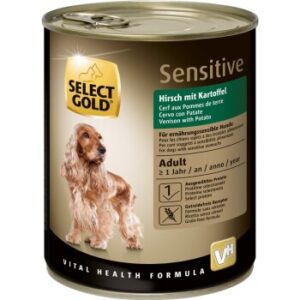 Hundefutter SELECT GOLD Sensitive Adult Hirsch mit Kartoffeln 12×800 g