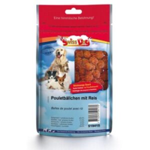 Hundefutter SwissDog Pouletbällchen mit Reis 630g