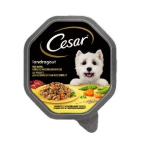 Hundefutter Cesar Landragout 14x150g Huhn-Stückchen, Naturreis und Gemüse