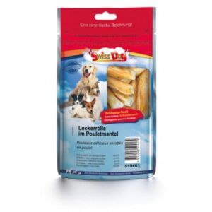 Hundefutter SwissDog Leckerrolle im Pouletmantel 300g