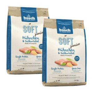 Hundefutter bosch Soft Junior Hühnchen & Süßkartoffel 2×2.5 kg